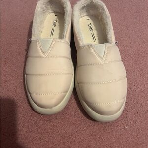 Toms Beige Quilted Slip-Ons